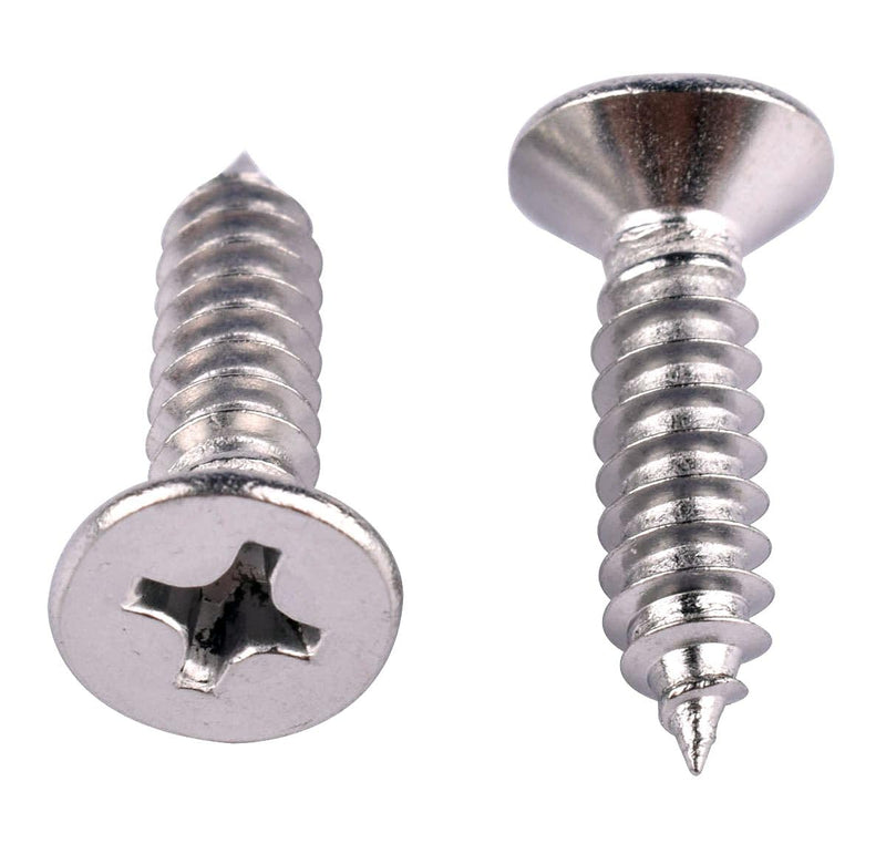 [Australia - AusPower] - #12 x 5/8" Wood Screws Flat Countersunk Head Sheet Metal Screws Phillips Drive, 304 Stainless Steel 18-8, Self Tapping Screws, Pack of 30 #12 x 5/8" (30PCS) 