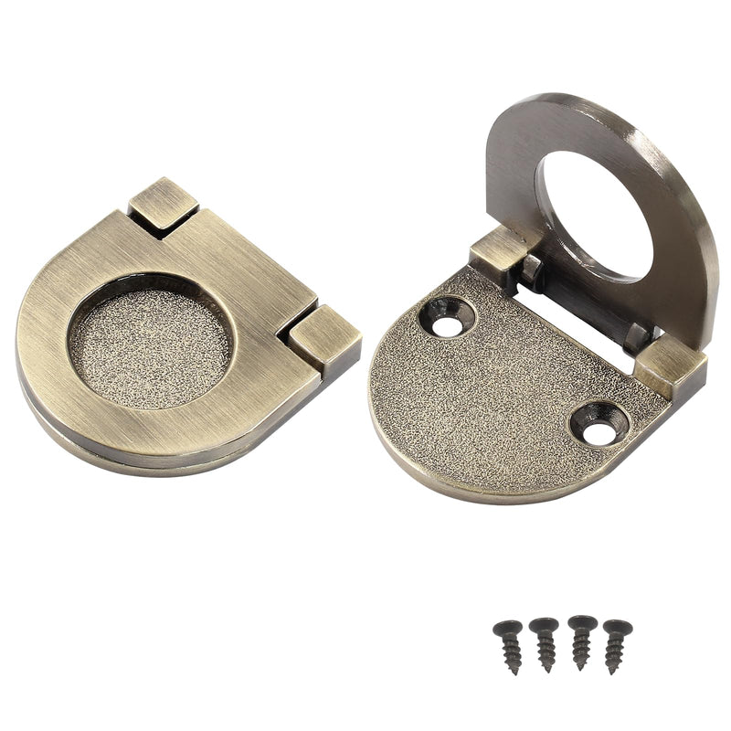 [Australia - AusPower] - Coufce 2 Pack Recessed Pull Ring Handles Bronze Hidden Recessed Type Drawer Mount Handle Deck Cabinet Flush Ring Sliding Door Pull Handle Recessed Furniture Gripï¼ˆwith Screwsï¼‰ Oval 