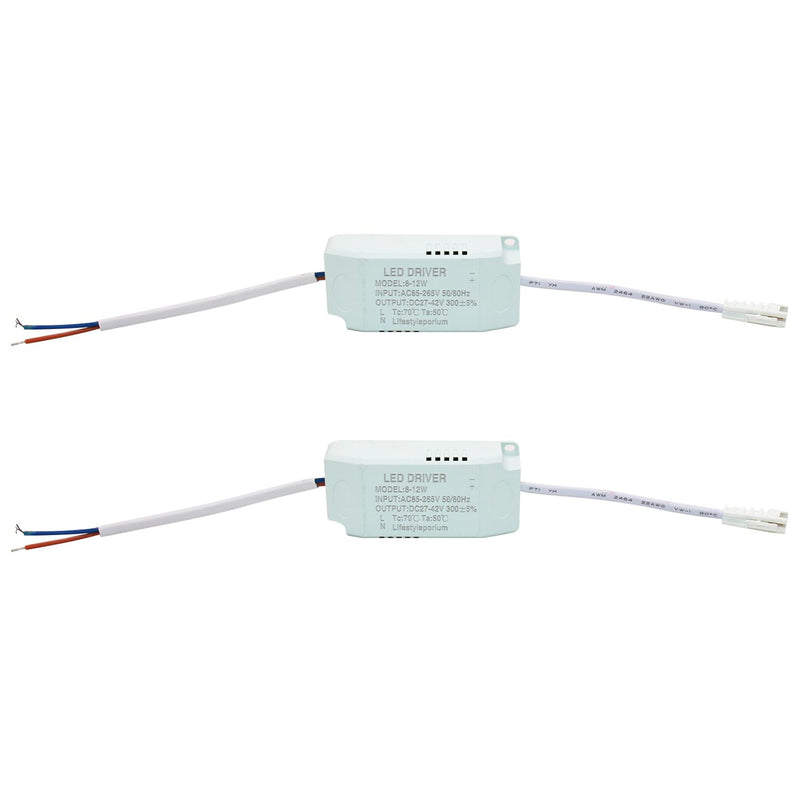 [Australia - AusPower] - Qimoo 8-12W LED Driver, Constant Current 300mA AC 85-265V Output 24-42V SM Male Connector External Power Supply Rectifier Transformer for LED Ceiling Light White 8~12W 