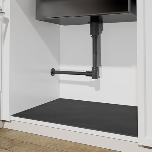 Under Sink Mats -(Cut-to-Fit) Absorbent Shelf Liner for Kitchen & Bathroom Cabinets, Quick-Dry Non-Slip Cabinet Protector, Waterproof Under Sink Pad for Leak Protection (Grey, 35''x 24'') Grey 35"L x 24"W x 0.2"Th