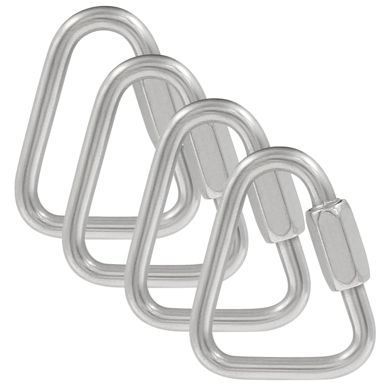 [Australia - AusPower] - 4Pcs Delta Quick Links 3/16 Inch 316 Stainless Steel Triangle Locking Quick Connector, M5 Quick Link Chain Heavy Duty Durable Chain Connector - 716lbs Capacity M5, 4Pcs 