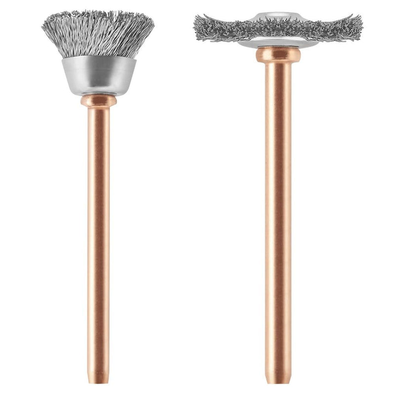[Australia - AusPower] - Dremel 448 2-Piece Stainless Steel Brush Set Ideal for Removing Rust and Corrosion, Polishing Metal Surfaces 