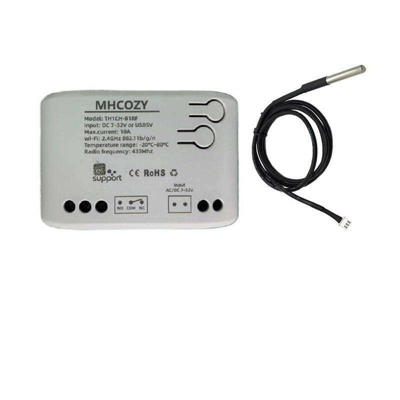 [Australia - AusPower] - MHCOZY WiFi Wireless Temperature Controller,ewelink app Remote Dry Contact Smart Relay,Compatible with Alexa Google Assistant 