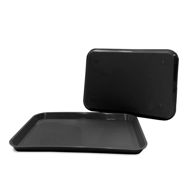 [Australia - AusPower] - Black Dental Autoclavable Plastic Instrument Set Up Flat Tray (13.25 Inches x 9.75 Inches, Size B) by PlastCare USA 1 Black 