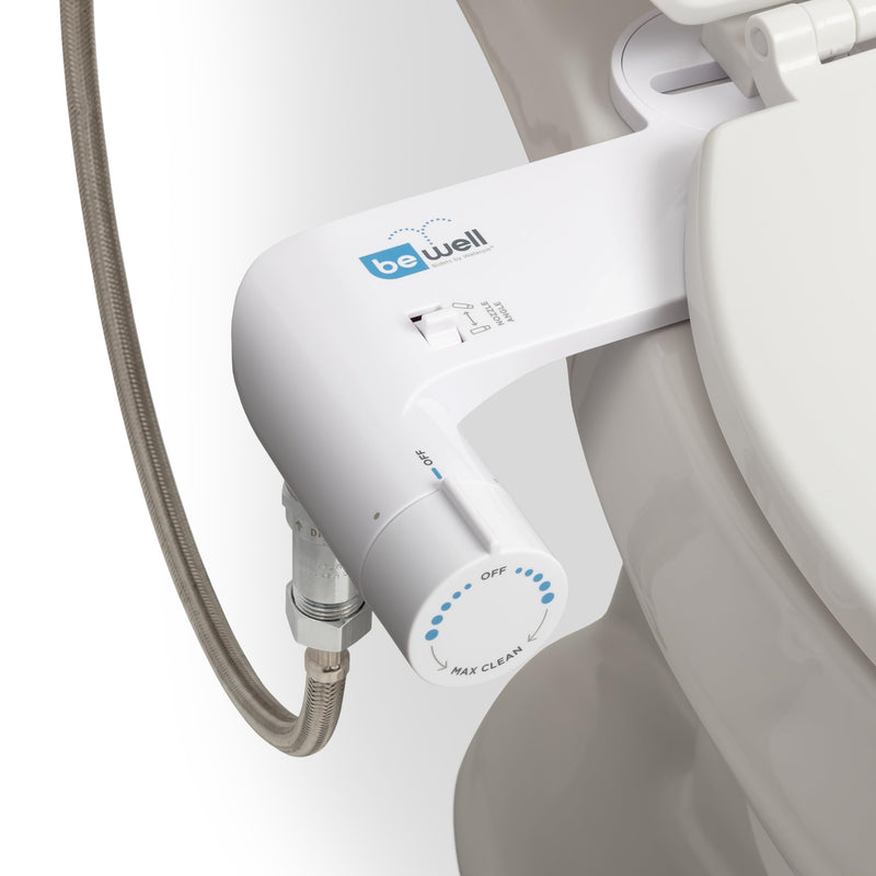 Waterpik BeWell Bidet Attachment BDT-001 Non-Electric Water Spray Angle and Adjustable Pressure, Self-Cleaning, Easy DIY Installation Toilet Seat Sprayer, BDT-001 White