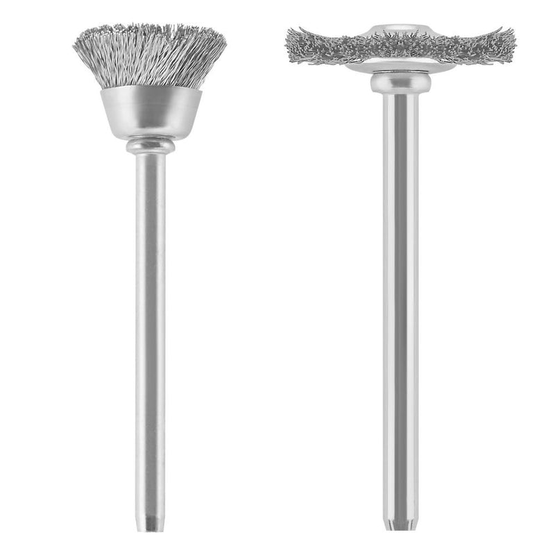 [Australia - AusPower] - Dremel 447 2-Piece Carbon Steel Brush Set Ideal for Rust and Corrosion Removal on Soft Ferrous Metals No Size 