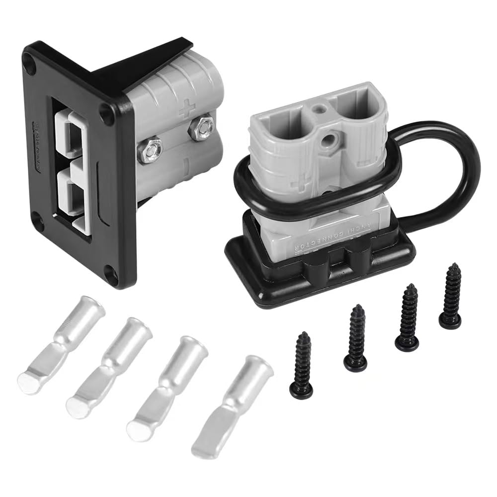 [Australia - AusPower] - ANCHImsr 50Amp Power Connector Plug 50A Quick Connect Disconnect 600 V for Towing Motor mounting Bracket with Marine Winch Truck 2PCS 6 AWG gray 