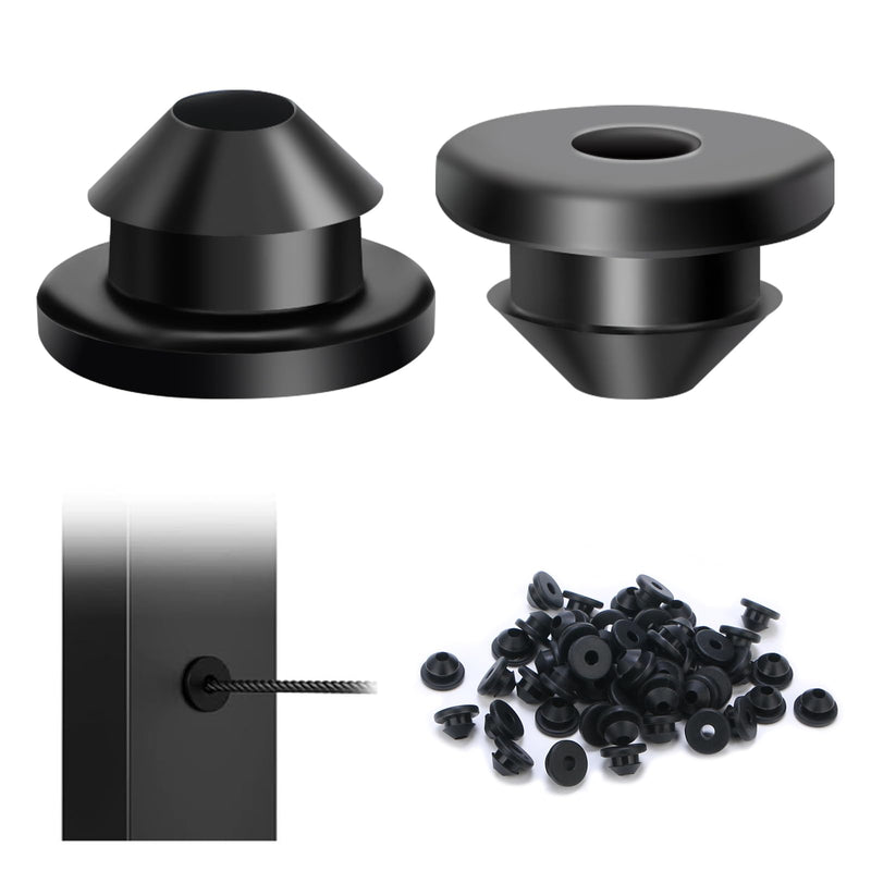 300 Pack Cable Railing Rubber Grommets for 1/8"" 5/32"" 3/16"" Cables for Metal Cable Railing Posts, 1/8"" Cable Railing Kit Protector Sleeve Grommet for Outdoor Indoor Metal Posts (300) 300
