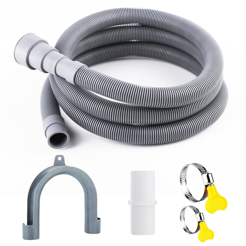 [Australia - AusPower] - Sunenlyst Washing Machine Drain Hose, Universal Dishwasher Drain Hose Extension Kits, 6.5 Feet Flexible Washer Drain Hose Washer Hose, Portable Discharge Washer Hoses with 1 U-Bend Holder 2 Hose Clamp 