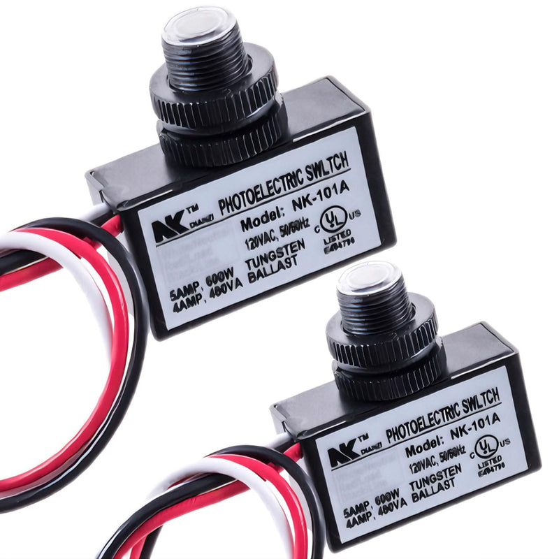 [Australia - AusPower] - AUTIDEFY 2-Pack 120VAC Light Control Sensor Switch, Outdoor Dusk to Dawn Photoelectric Light Sensor, Auto-on Off Hard-Wired Post Eye Light Control for Controlling All Kinds of LED Lamps. 