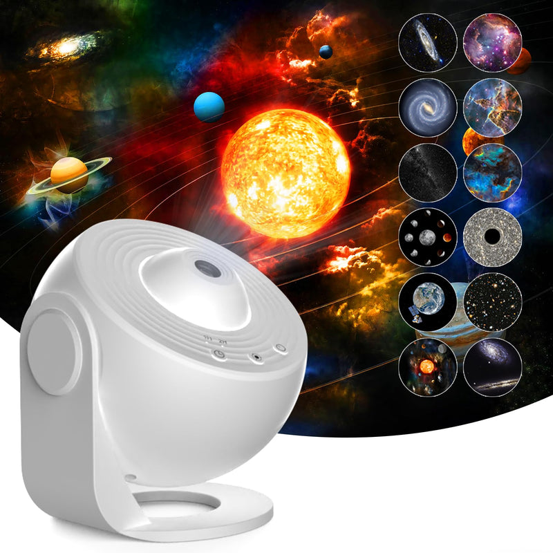 [Australia - AusPower] - Star Projector,FLEVO Planetarium Projector for Bedroom Ultra Clear Galaxy Night Light with 4K Replaceable 12 Galaxy Discs 360 Degree Rotation Real Sky Light for Kids Room Birthday Valentines Gift 