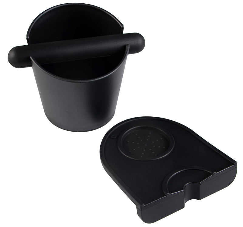 [Australia - AusPower] - IAOSEN 5 inch Knock Box Espresso Knock Box Silicone coffee Tamper Mat Espresso Machine Accessories Set of 2 with a longer detachable Knocking rod for Home Office Barista Tools for Bar Shop 