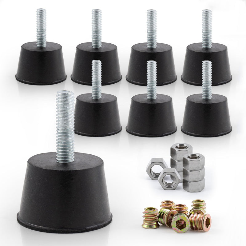 [Australia - AusPower] - NEWBYTEK M6 Thread Rubber Furniture Leveling Feet Screw in Threaded Furniture Levelers Adjustable Table Chair Levelers Feet Glides for Chairs Tables Cabinet Patio Furniture - 8 Pack 