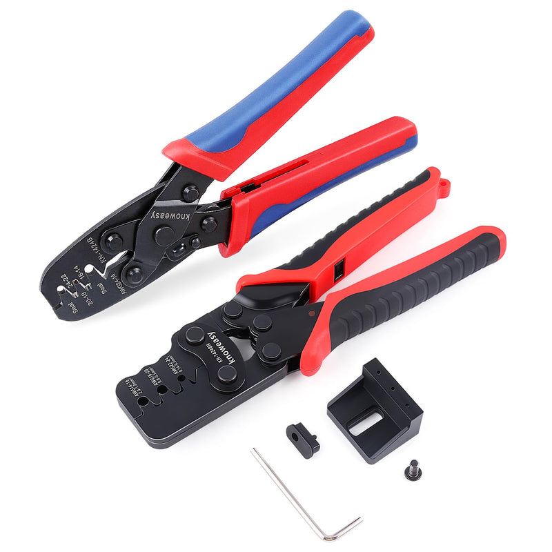 [Australia - AusPower] - Knoweasy Weather Pack Crimp Tool and Molex Crimper Compatible with Deutsch DT Series Stamped or Formed Contact,Molex, Delphi, Amp, Tyco, Harley, PC, Automotive - AWG 24-14 