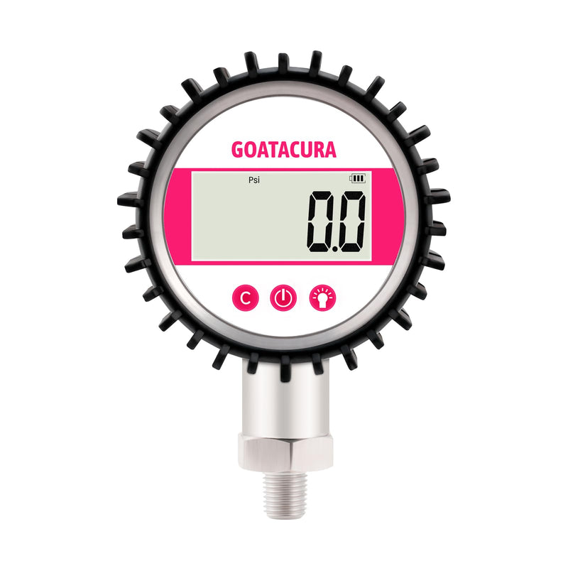 [Australia - AusPower] - 0-10000psi Digital Industrial Pressure Gauge, 3-1/8" Dial Size, 1/4" NPT Lower Mount, 5 Digit Display, Stainless Steel Case and Connection, 0.25% High Accuracy, with Protective Sleeve 0-10000psi 