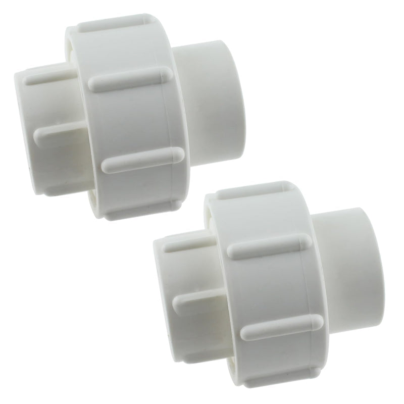 [Australia - AusPower] - LUORNG 2PCS PVC Union Coupling Pipe Fitting Converter 1 Inch White PVC Live Fitting for Irrigation Pool and Spas Home and Commercial Plumbing System 