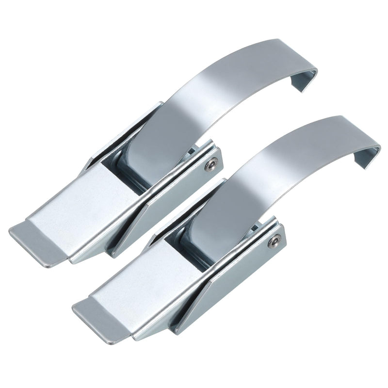 [Australia - AusPower] - uxcell 2Pcs Draw Toggle Latch 4.84-inch SUS304 Stainless Steel Spring Loaded Toggle Catch Hasp Clamp Clip with Spring-Steel Hook - Silver 