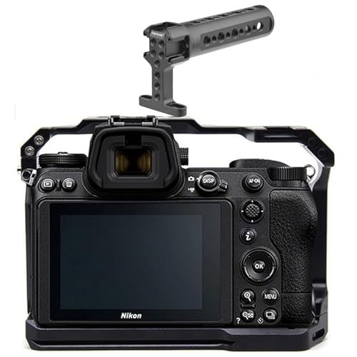Camera Cage with TopHanle Handgrip Compatible for Nikon Z5/Z6/Z7/Z6II/Z7II Camera,Aluminum Alloy Z6 Camera Cage with Cold Shoe Mount for Microphone and Fill Light