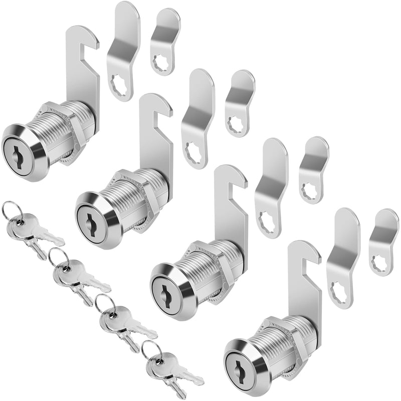 [Australia - AusPower] - Cylinnda Cabinet Lock with Keys, 1-1/8" Cam Locks keyed Alike, Cabinet Cam Lock Set for Cabinets RV Storage Locks Mailbox Tool Box Lock Replacement, Zinc Alloy (4 Pack, 1-1/8 Inch) 4 pack 