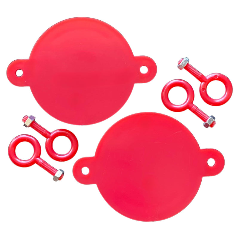 [Australia - AusPower] - FDC Breakable Plastic Caps 2-1/2” – Fire Department Connection Cap Set for Siamese FDC Inlets – Red Safety Covers for Exterior Wall Use – 1 Set (2 Caps) 2-1/2" Plastic 2-Pack 