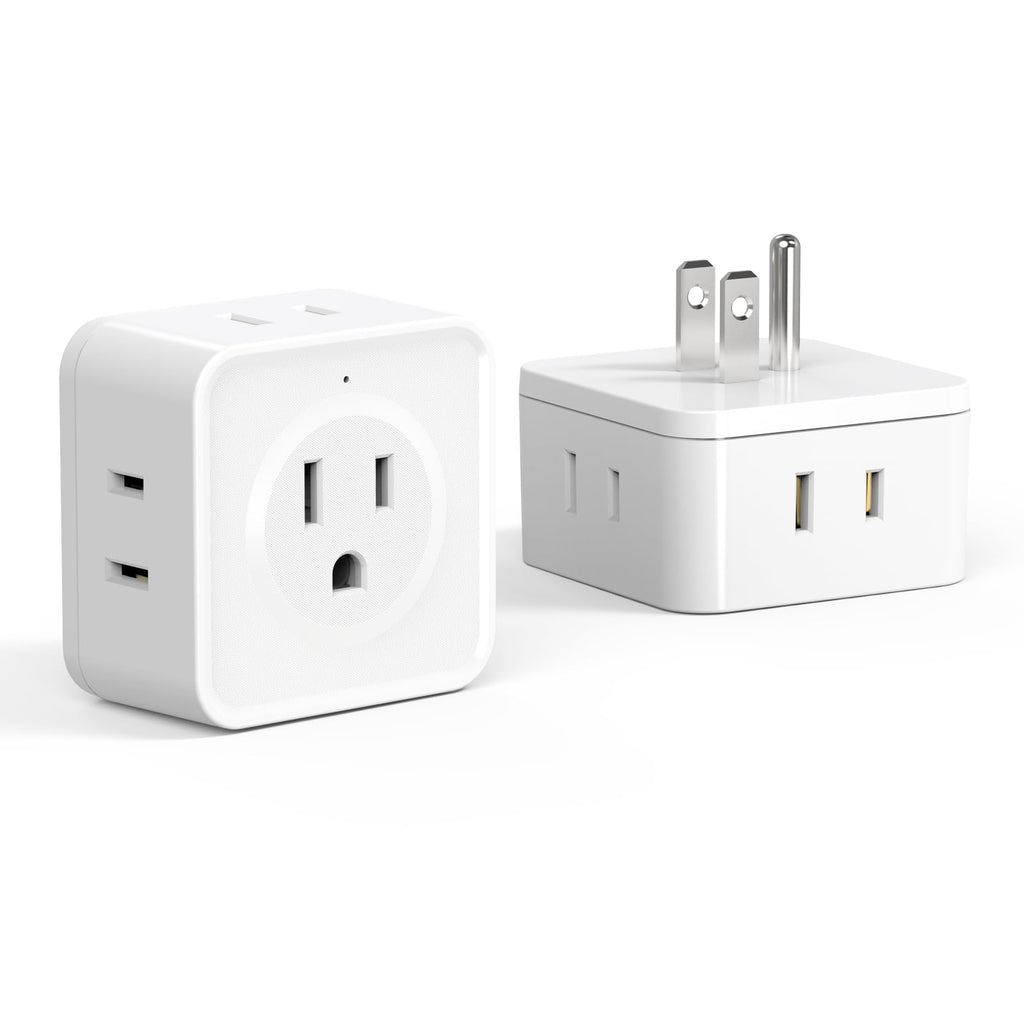 [Australia - AusPower] - 2 Pack Multi Plug Outlet Extender, JcBlaon 5 Way Electrical Outlet Splitter, 3 Prong Flat Wall Plug Expander, Small Multiple Plug Outlet Adapter for Cruise Ship, Travel, Home, Office, Dorm Essentials 