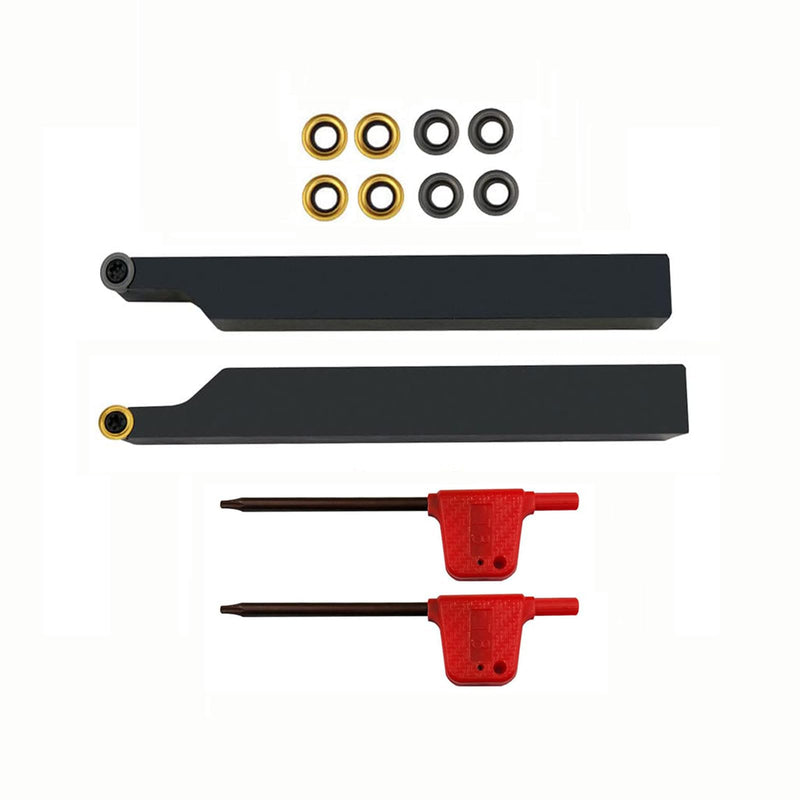[Australia - AusPower] - 3/8” 1/2" SRACR1010/1212 H06 Lathe Turning Holders Lathe Turning & Profiling Tool Holder with RCMT0602 Round Carbide Milling Inserts For steel stainless steel (2pcs 1/2 holders+ 10pcs inserts) 2pcs 1/2 holders+ 10pcs inserts 
