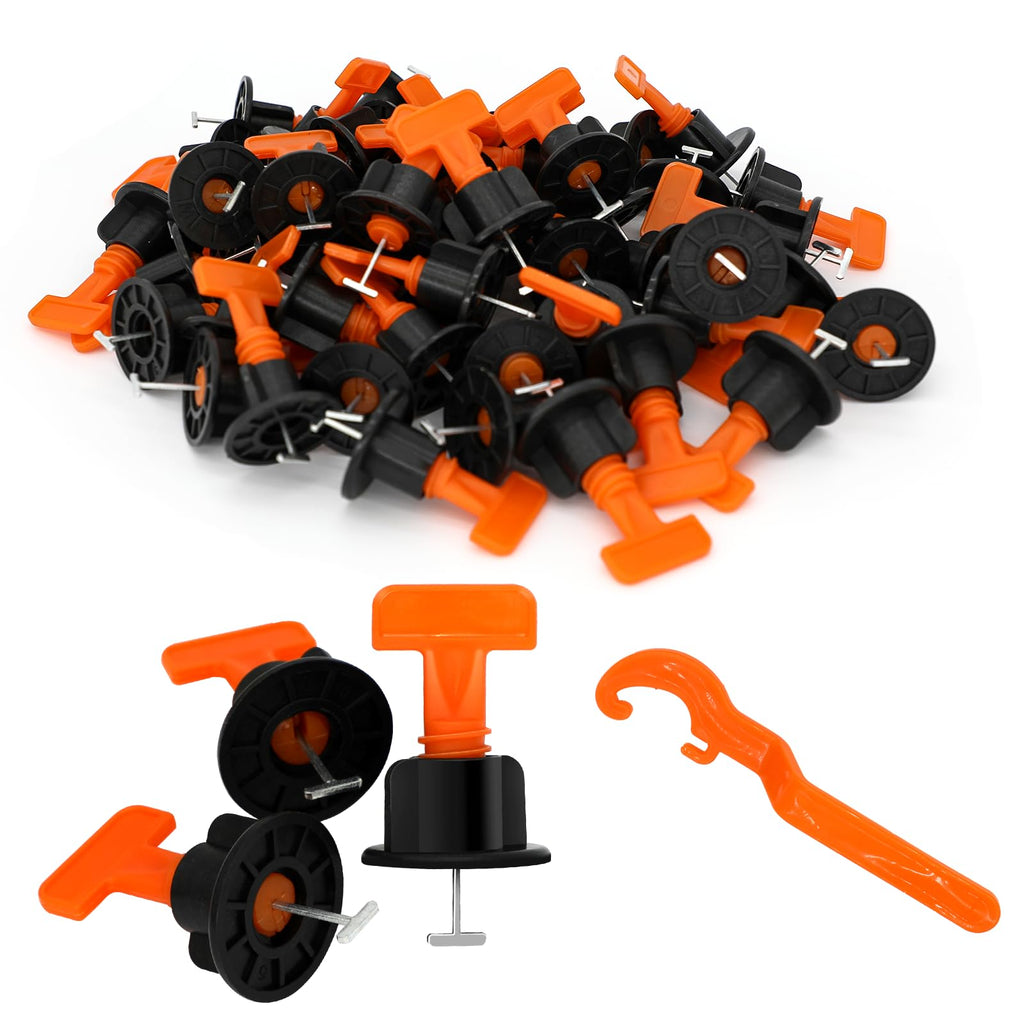 [Australia - AusPower] - Tile Leveling System Kit with 50pcs Tile Leveler & 1 Special Wrenche 
