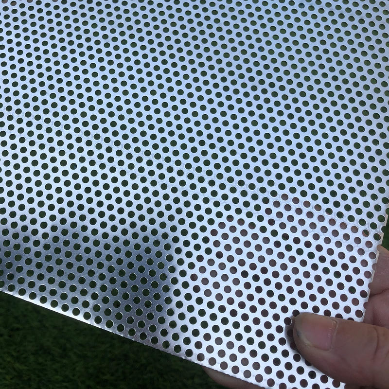 Aluminum Perforated Metal Sheets 16 Gauge 19.6 inch by 9.8 inch Expanded Metal Mesh Aluminum Opening 1/8" 0.12 inch (About 3 mm) Perforated Steel Sheet Aluminum Mesh Screen Decorative Metal Mesh 19.6" X 9.8"