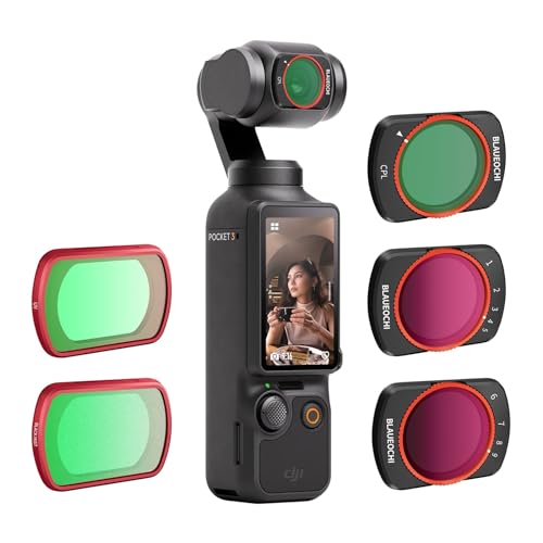 BLAUOCHI Magnetic Variable ND Filter Set Compatible with DJI OSMO Pocket 3 /Pocket 4, 5 Pack UV/CPL/VND1-5/VND6-9/Black Mist 1/4 for DJI Pocket 3 UV/Black MIST/CPL/VND2-32