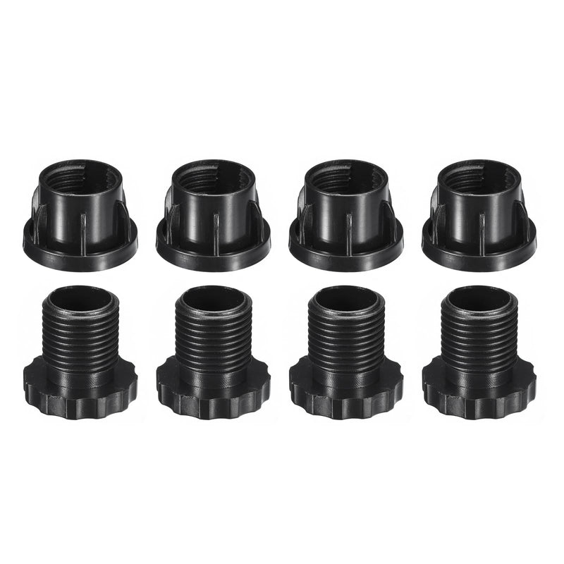 [Australia - AusPower] - uxcell 4Pcs Inserts for Round Tubes with Leveling Feet, for 30mm/1.18" Dia Round Tube, Black Plastic Furniture Chair Leg Plug Blanking End Caps Insert Plugs 4 