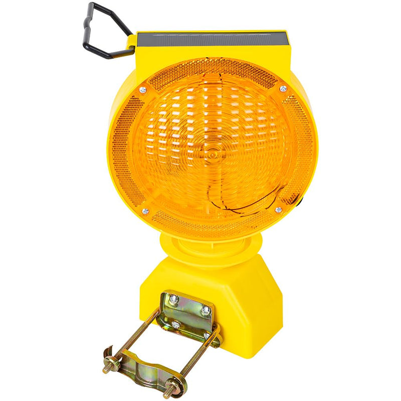[Australia - AusPower] - Solar Industrial Warning Lights,Wireless Waterproof Rechargeable Safety Barricade Warning Lights,Traffic signal Flashing 2 Sided Visibility Amber LED for Road Construction and Vehicle Emergency 