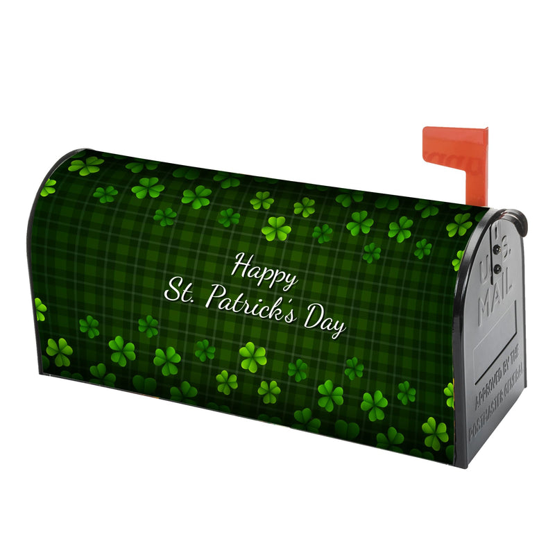 [Australia - AusPower] - Shamrock-Mailbox-Covers for St-Patrick's-Day Clover Green-Plaid Letter-Box-Cover for Holiday Garden Yard Mailbox Decor 18 X 21 Green/Plaid 