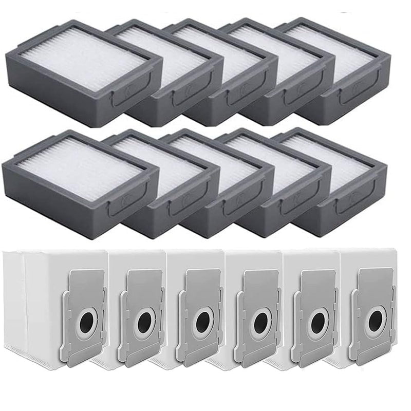 [Australia - AusPower] - LOTIN 16 Pack Replacement Parts for Roomba I&E Series i7 i7+ i8 i3 i6+/Plus E5 E6 E7 Vacuum Cleaner, 10 Pack HEPA Filters & 6 Pack Vacuum Dust Bags.â€¦ 