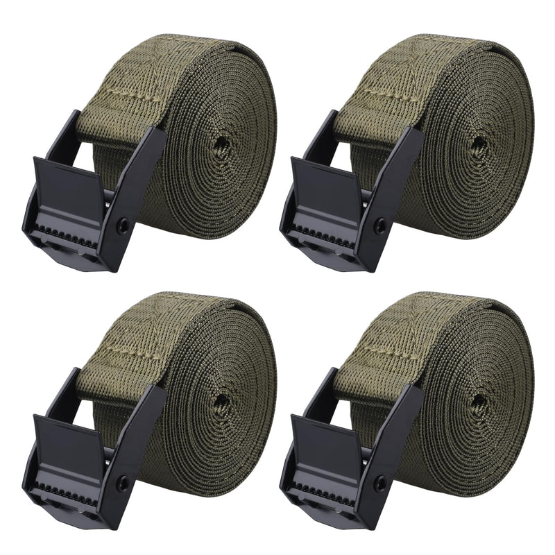 [Australia - AusPower] - Azarxis Lashing Straps Ratchet Tie Down Secure Cinch Strap Adjustable Cam Buckles Belts Heavy Duty up to 441 lbs Capacity for Motorcycle Cargo Kayak Boat Canoe Truck Trailer (Green - 4 Pack,3.3 ft) #1 Green - 4 Pack 3.3 ft 