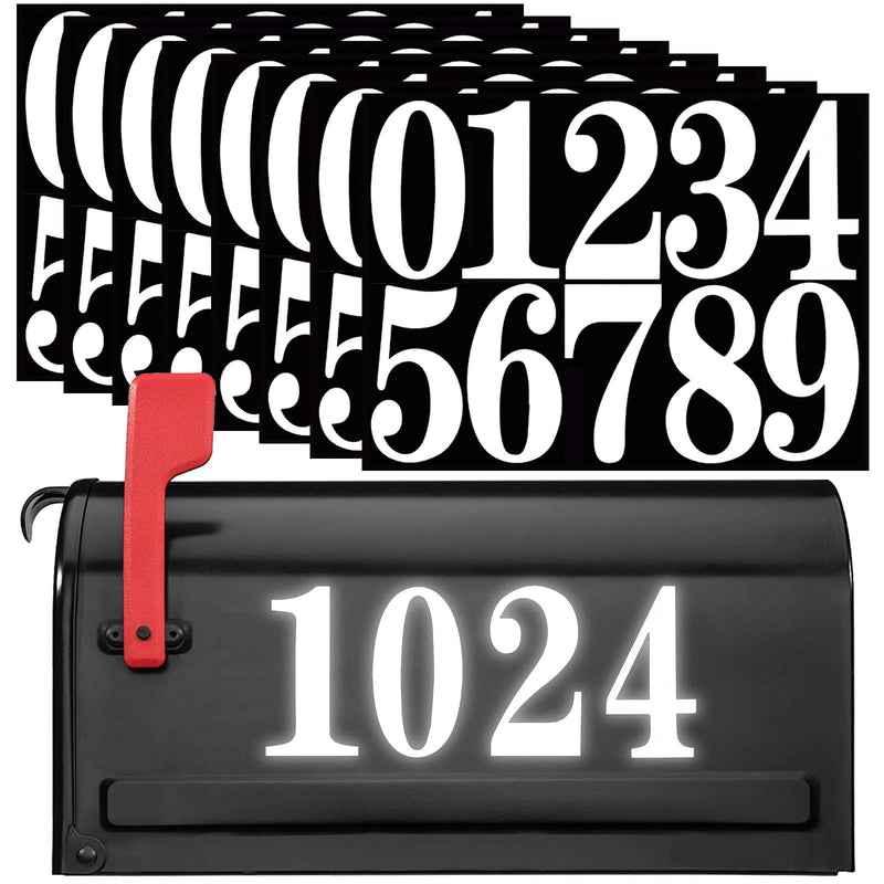 [Australia - AusPower] - Mailbox Numbers Stickers, 8 Sets Large 4 inch 0-9 Adhesive House Numbers for Outside Doors Address (White) White 
