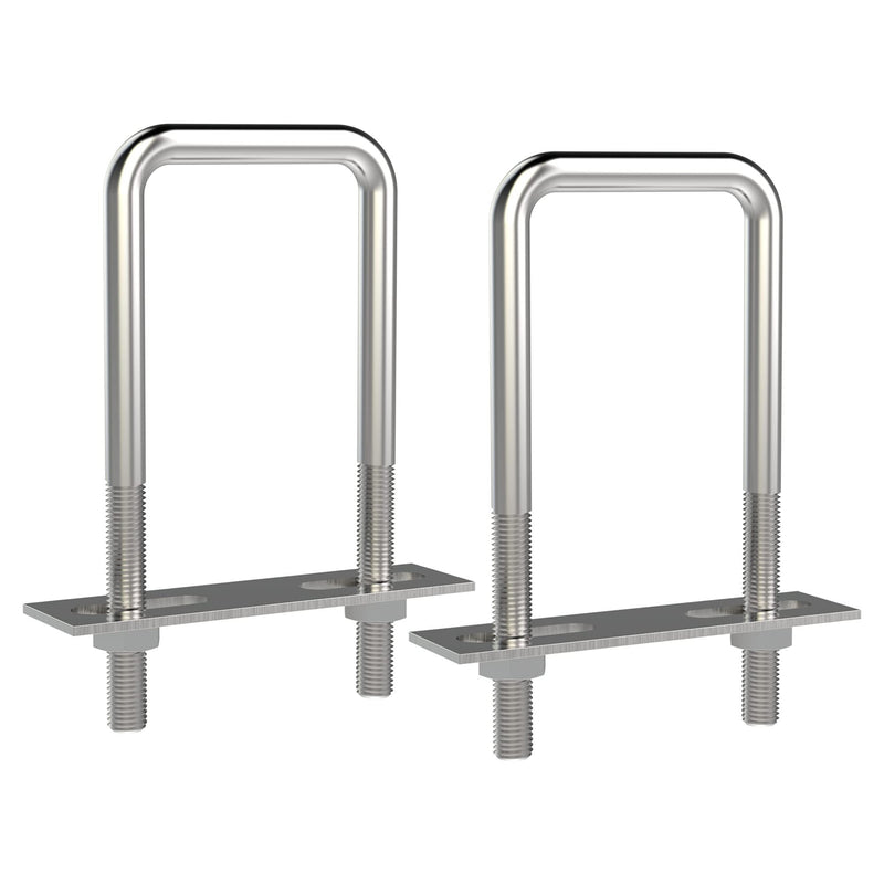 [Australia - AusPower] - 2 Sets 304 Stainless Steel Square U-Bolts 2.75"(70mm) Inner Width, 4.33"(110mm) Length Stainless with M8 Nuts, Frame Plate, Accessories for Automobiles Trailer, Boat Trailer Industrial Parts 70X110（W*L） 