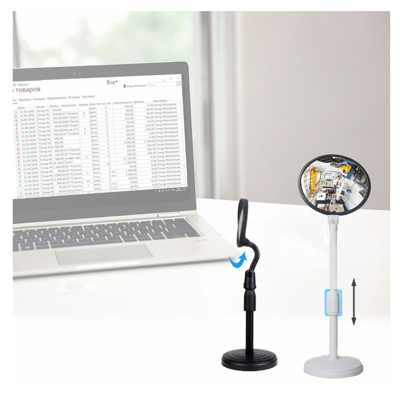[Australia - AusPower] - 1PC Desk Rearview Mirror-Monitor Mirror-Computer Mirror,Office Cubicle Mirror to See Behind You,Convex Cubicle Mirror for Personal Safety and View Monitors or Anywhere Random color (white or black) SET A 