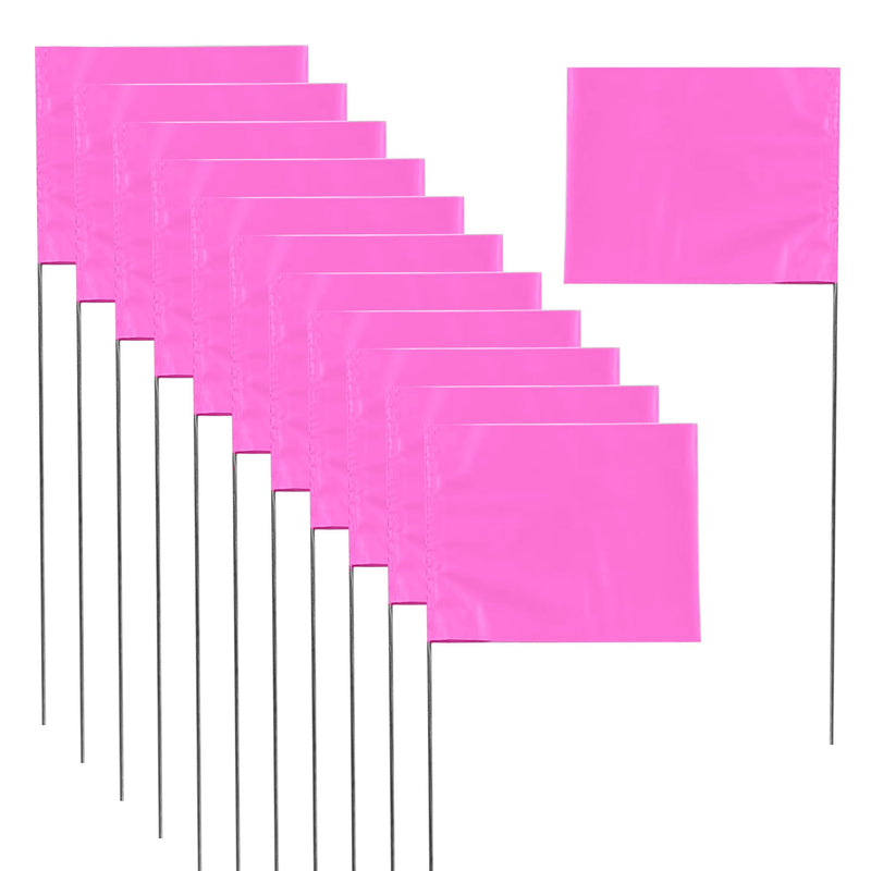 [Australia - AusPower] - Marking 100 Pack Flags Yard Flags 12 x 2.5 x 3.5 Inch Marker Flags for Lawn Yard Flags Landscape Flgs Survey Flags, Sprinkler Flags, Irrigation Flags?Pink) 