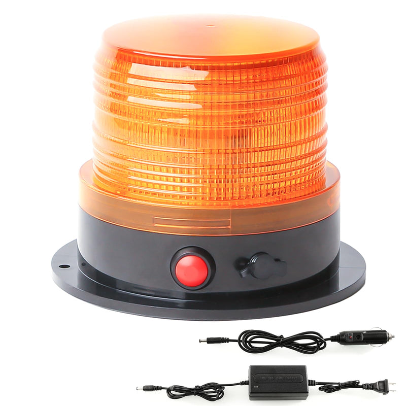 BooYu Battery Operated Amber Warning Beacon Light w/Magnetic Base, Portable Rechargeable Mini Roadside Roof Top Plow LED Strobe Emergency Flash Mail Lights for Trucks/Trailer/Vehicle 1-Pcs 1-Pcs (amber)