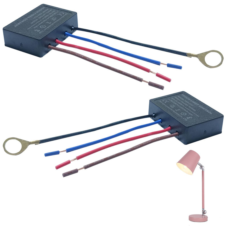 [Australia - AusPower] - 2 Pack Touch Dimmer Switch 3 Way Touch Sensor dimmer,Touch lamp Repair kit Control Module,Touch Lamp Replacement Kit Fit Dimmable LED, Incandescent, Halogen Bulbs 