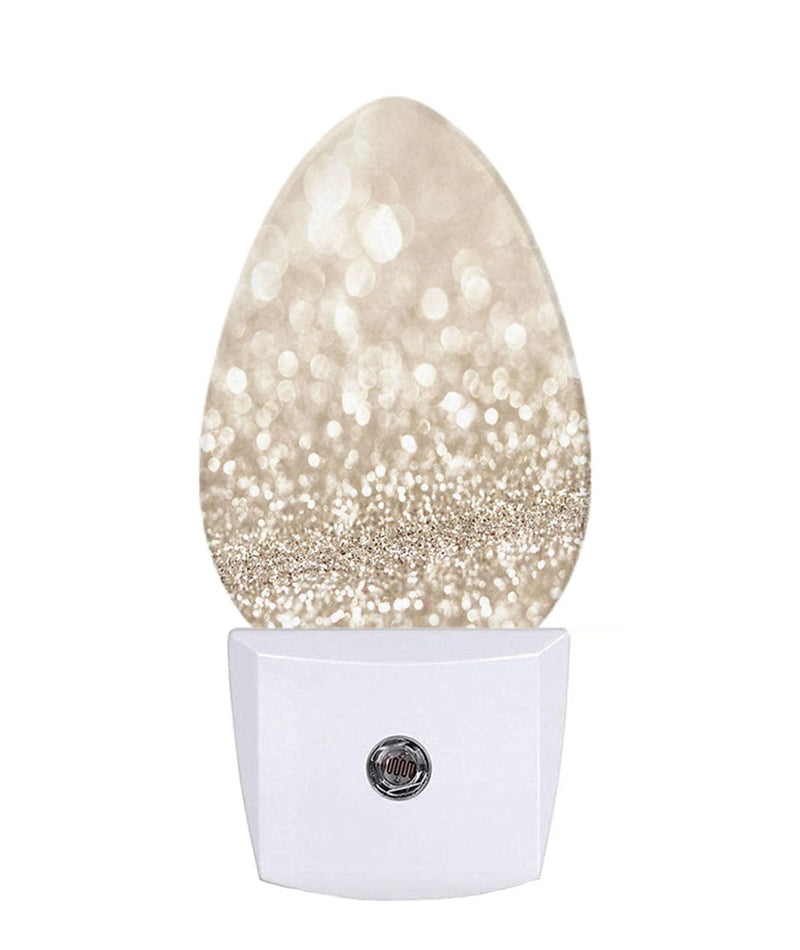 [Australia - AusPower] - Uanvaha Golden Glitter Night Light (No Glitter) Gold Gravel Shiny Broken Drill Abstract Glitter Bokeh Blur Plug in Auto Sensor Led Lamp for Teen Girl Women Room Decor Holiday Gifts Egg Gold Glitter 