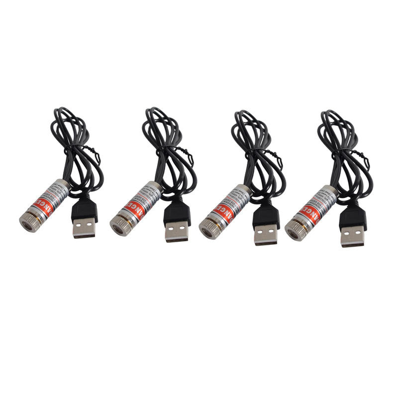 [Australia - AusPower] - Red line laser module, industrial laser module, adjustable focus, line length 39″USB connector diameter 12mm(traverse-4pack) Traverse-4pack 