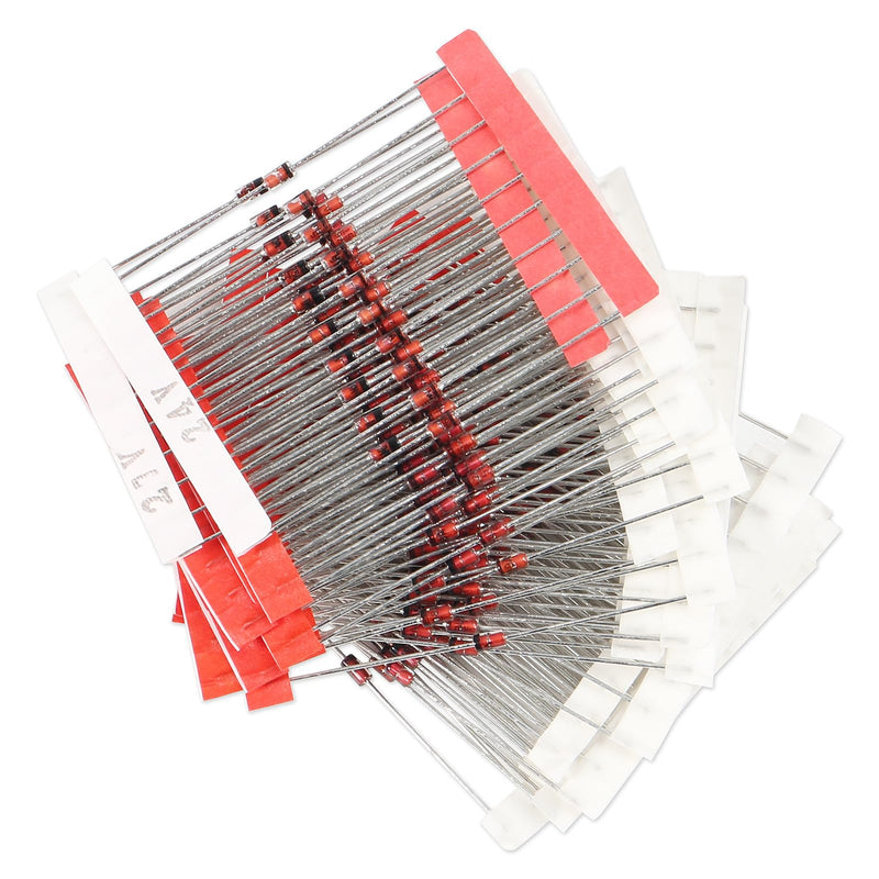 25 Values 1W Zener Diode Assortment Kit 3V 3.3V 3.6V 3.9V 4.3V 4.7V 5.1V 5.6V 6.2V 6.8V 7.5V 8.2V 9.1V 10V 12V 13V 15V 16V 18V 20V 22V 24V 27V 27V 3V 3 3V Assortment Set 250 Pieces 25 values 1W series