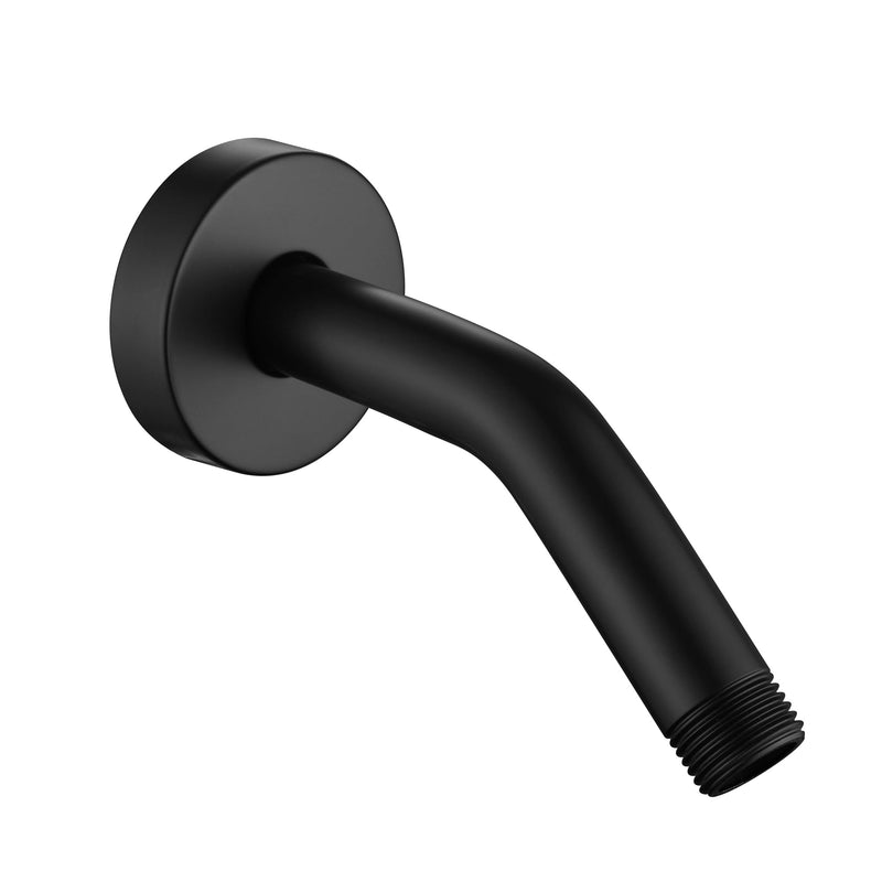 [Australia - AusPower] - Senhozi Shower Extension Arm with Flange and Teflon Tap, 6 Inch Shower Extension Pipe Matte Black for Fixed Shower Head, Stainless Steel Shower Head Extender, SE001BK 