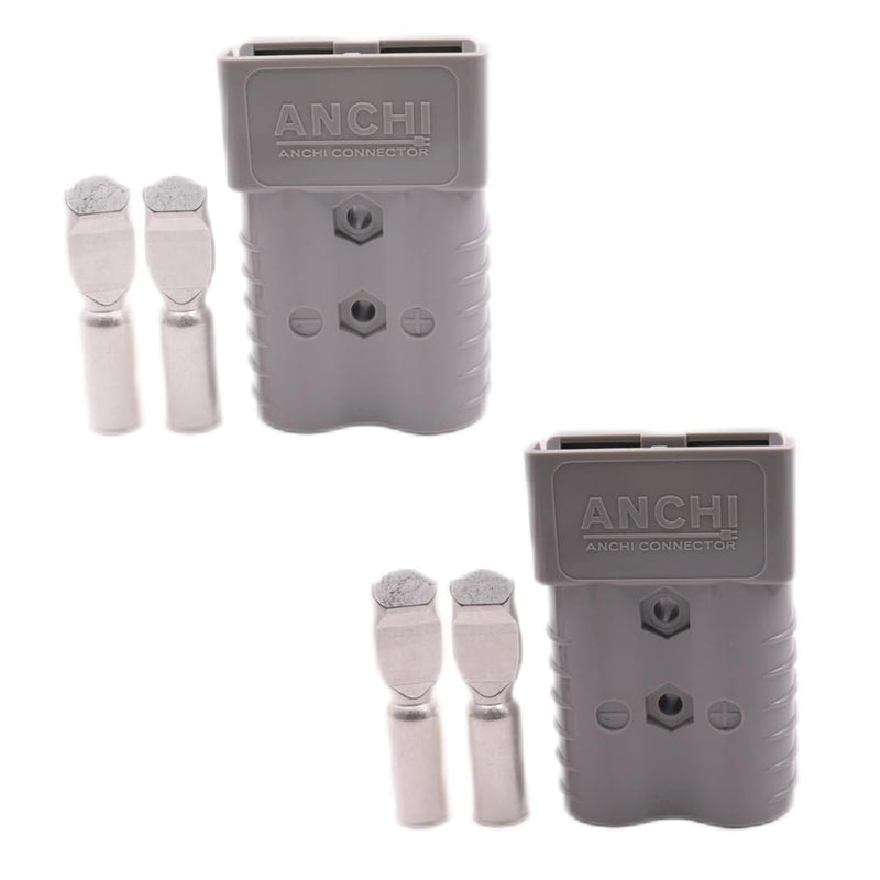 [Australia - AusPower] - 350A Forklift Battery Connector 2/0 AWG Gray 350A 600V Plug, Jumper Cable Plug Connect/Disconnect for Recovery Winch, Towing Systems (2PCS 350A Gray) 2PCS 350A gray 