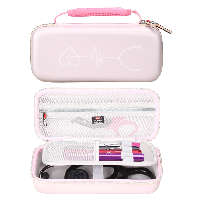 [Australia - AusPower] - Stethoscope Case Compatible with 3M Littmann Classic III/Lightweight II S.E/MDF Acoustica Deluxe Stethoscopes, includes Mesh Pocket for Nurse Accessories for Work (Pink) Pink 
