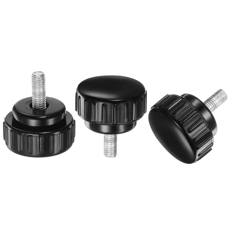 [Australia - AusPower] - uxcell 20pcs M5 x 12mm Male Thread Knurled Knobs, Thumb Screws Clamping Knobs Grip 25mm Plastic Round Head Hand Knobs Thumbscrews, Black M5 x 12mm x 25mm 