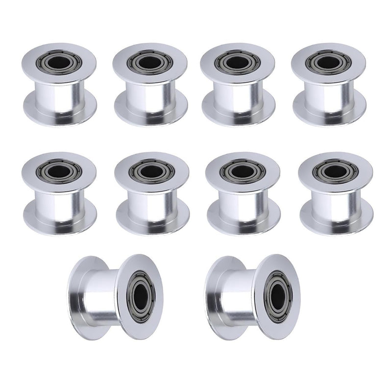 [Australia - AusPower] - GT2 Idler Pulley Width 10mm 20 Toothless Bore 5mm 20T Idler for 3D Printer 9mm/10mm Width GT2 Timing Belt.(10pcs) GT2 Idler 10mm Width 20-Toothless Bore 5mm 