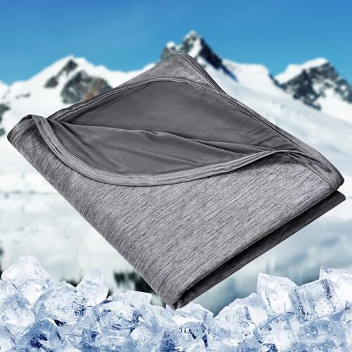 HOMFINE cooling blanket for hot sleepers, black throw blanket measuring 50x70 inches, ideal for staying cool and comfortable.