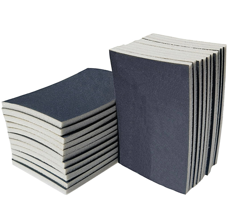 [Australia - AusPower] - 20 PCS 3 x 4 Inch 600 Grit Sanding Sponge, Ultra Fine Sanding Sponges Pads, Soft Foam Hand Sander Block Wet Dry Sandpaper for Model Drywall Metal Wood Furniture Polishing 